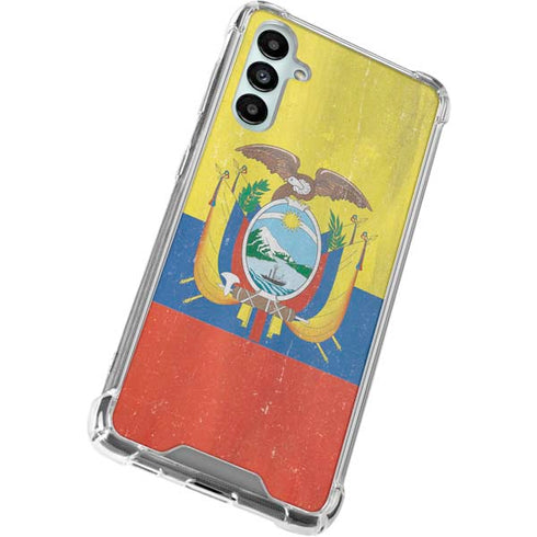 Ecuador Flag Distressed Galaxy A14 5G Clear Case
